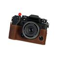 AFGRAPHIC Camera Case Genuine Leather Coffee Protective Half Body Cover Base Case with Bottom Opening Version for Fujifilm X-T5 mirrorless Digital Camera