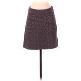 Ann Taylor LOFT Casual Skirt: Purple Jacquard Bottoms - Women's Size 4 Petite