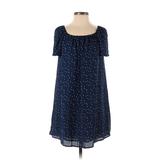 Finn & Grace Casual Dress - Popover: Blue Polka Dots Dresses - Women's Size Small