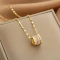 Collier porte-bonheur en acier inoxydable pour femme pendentif pour femme fête de mariage bijoux