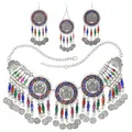Ensemble de bijoux avec pièces de monnaie en cristal turc gitane pour femmes colliers boucles