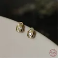 Boucle d'oreille coeur plaqué or 14 carats pour femme bijoux d'oreille argent regardé 925