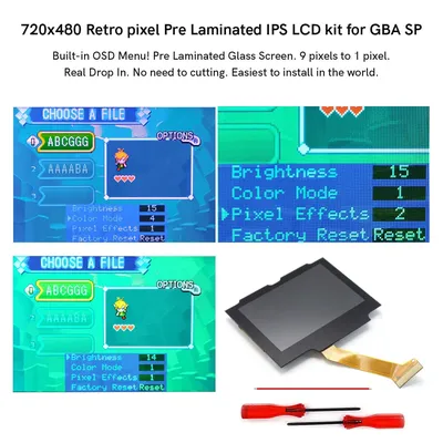 Écran IPS rétro Regional pour console GBA SP LCD rétro4.2 pas besoin de découpe V5 3.0 pouces