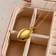 Collier avec pendentif en or plaqué or 18K pour femme boîte à photos ovale Design créatif bijoux