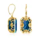 ChimDangle-Boucles d'oreilles plaquées or pour femme topaze bleue pierres précieuses véritable