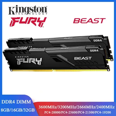 Kingston-Mémoire RAM de bureau BEAST DDR4 8 Go 16 Go 32 Go 3600 3200 2666 2400 MHz 288Pin