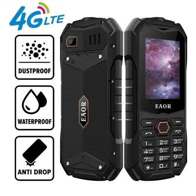 EAOR-Téléphone Portable Robuste et Mince IP68 4G/2G Grande Batterie Torche Éblouissement Matin