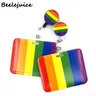 Porte-Badge rétractable couleur arc-en-ciel pour homosexualité porte-Badge à bobine porte-Badge