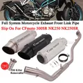 Système complet de moto pour CFmoto Escape Modify Front Link Pipe Muffler 300Backpack NK250