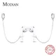 Modian Partners-Boucles d'oreilles créoles en caoutchouc pour femmes argent regardé 925 lien long