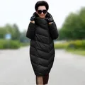 Doudoune longue cocon pour femme manteau épais grande taille 10XL noir rouge bleu 144 haute