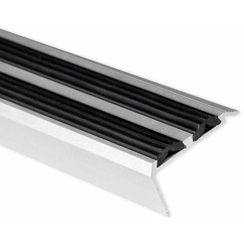 Treppenkantenprofil mit Doppel-Gummieinlage Power Grip Länge: 134 cm Selbstklebend Schwarz