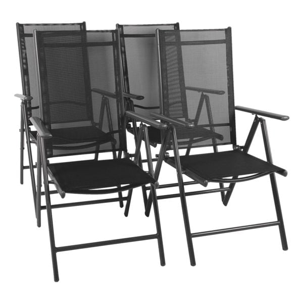 VCM Gartenstühle im 4er-Set grau, 56x105 cm