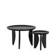 2 tables basses en bois de manguier D40/D70cm noir