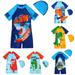 URMAGIC Baby Toddler Boys Swimsuit One Piece Zipper Bathing Suit Shark Sun Protection Rash Guard Swimwear Surfing Suit 1-7 Years