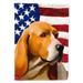 Caroline s Treasures Artois Hound Dog American Flag Garden Flag