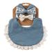 Musuos Baby Girls Bib Set Soft Lace Patchwork Button Closure Washable Burp Cloth with Bowknot Hair Rope