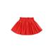 Toddler Baby Girl Pleated PU Skirt Kids Casual High Waist Faux Leather A-line Mini Dress