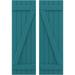 Ekena Millwork Americraft (2 Batten) Joined Board-n-Batten Shutters w/Z-Bar (Per Pair), Wood in Blue | 69 H x 17.5 W x 1 D in | Wayfair