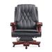 PENN EXECUTIVE CHAIRS Genuine Leather Executive Chair Wood/Upholstered in Brown/Gray/Red | Wayfair 910BL