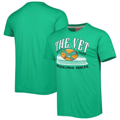 Grünes Tri-Blend-T-Shirt „Homage“ für Herren mit Philadelphia Eagles Stadium Image