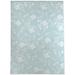 Blue Rectangle 8' x 10' Kitchen Mat - Red Barrel Studio® Transparent Flower Kitchen Mat 96.0 x 120.0 x 0.08 in white/ | Wayfair