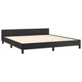 Ebern Designs Singhai Bed Frame w/ Headboard Platform Bed Base for Bedroom Faux Leather Upholstered/Faux leather in Black | Wayfair