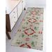 2'6" x 8' Area Rug - MUSHROOM TILE IVORY SQUARE Area Rug By Bay Isle Home™ 96.0 x 30.0 x 0.08 in green/pink/redPolyester | Wayfair