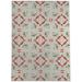 Rectangle 8' x 10' Area Rug - MUSHROOM TILE IVORY SQUARE Area Rug By Bay Isle Home™ 120.0 x 96.0 x 0.08 in green/pink/redPolyester | Wayfair