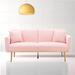 Mercer41 Kadeija 65.36" Round Arm Sleeper Polyester in Pink | 30.31 H x 65.36 W x 30.71 D in | Wayfair Sofas 4611D6B0E126481085700C3EA370C0FB