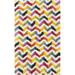 Orange/Yellow 60 x 27 x 2 in Living Room Area Rug - Orange/Yellow 60 x 27 x 2 in Area Rug - George Oliver Ivory/Multi Rainbow Chevron Non-Shedding Living Room Bedroom Dining Room Entryway Plush 2-Inch Thick Area Rug Polypropylene | Wayfair