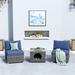 XIZZI Rattan Woven Outdoor Three-piece Set w/ End Table Synthetic Wicker/All - Weather Wicker/Wicker/Rattan in Blue | Wayfair HOP2-YG-300