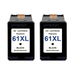 2 Pack High-Yield Black Ink Cartridges For HP CH563WN 61XL Compatible For Use With HP DeskJet 1056 1510 1512 2050 2510 2512 2514 2540 2542 2544 2646 2547 OfficeJet 2620 2621 4630 4632 4635 More