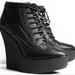 Burberry Shoes | New Burberry Pencombe Leather Wedge Lace Up Ankle Boots Size 39 Eur Size 9 Us | Color: Black | Size: 9