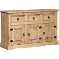 Sideboard HOME AFFAIRE Sideboards Gr. B/H/T: 132 cm x 84 cm x 44 cm, 3 Schubladen, 3 Türen, 3, gelb (honig) Sideboards