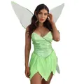 Costume de Cosplay DegradTinkerbell pour Femme Robe Tubulaire à Paillettes Ensemble d'Halloween