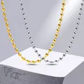 Vnox – colliers en chaîne de perles de Rugby de 5MM pour femmes et hommes collier ras du cou en