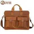 JOYIR – sacoche Vintage en cuir de cheval fou pour hommes serviette en cuir véritable de vache sac