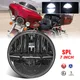 Phare rond universel LED pour motos 7 pouces pour Harley Softail Slim Fat Boy DRL pour Cafe Racer