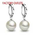 Boucles d'oreilles créoles en argent 925 avec perle d'eau douce pour femme bijoux fantaisie pour