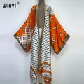 WINYI-Robe kimono longue imprimée style Boho pour femme cover-up rond pour bikini vêtements de