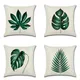 Juste de coussin avec motif de plantes tropicales vertes taie d'oreiller décorative pour canapé 1