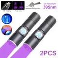 Lampe de poche Rechargeable à lumière LED UV torche à ultraviolets Zoomable 395nm lumière noire