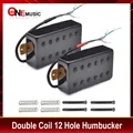 Double Coil 12 Hole Humbucker Pickup for LP Electric Guitar Black