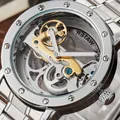 Montre mécanique en acier inoxydable pour homme auto-vent automatique horloge masculine de luxe