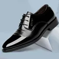 Chaussures en cuir à lacets pour hommes chaussures provoqué d'affaires brillantes Parker pointu