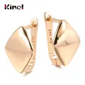 Kinel-Boucles d'oreilles pendantes brillantes en or rose 585 pour femmes boucles d'oreilles losange