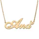 Ana Name Love Coussins Collier pour Femme Acier Inoxydable Pendentif Plaque Nominative Colliers