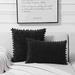 Dakota Fields Borjas Cotton Blend Square Pillow Cover Cotton Blend in Black | 16 H x 16 W x 2 D in | Wayfair 99E365C522B04A1B8479A1F85D7AFE39