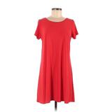 ABS Collection Casual Dress - A-Line Scoop Neck Short sleeves: Pink Print Dresses - Women's Size Medium